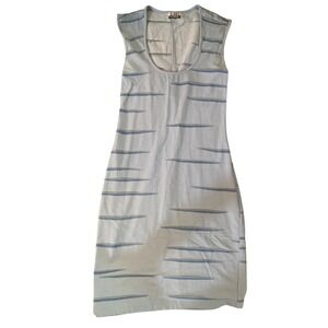 Iceberg Jeans Vintage Blue Abstract Stripe Knit Scoop Neck Dress Made in Italy